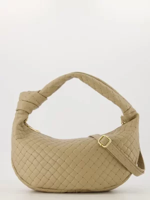 Botta Gevlochten Leren Handtas Taupe