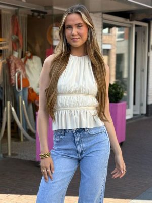 lucce open rug strik top creme van botique fashion damesmode lisse
